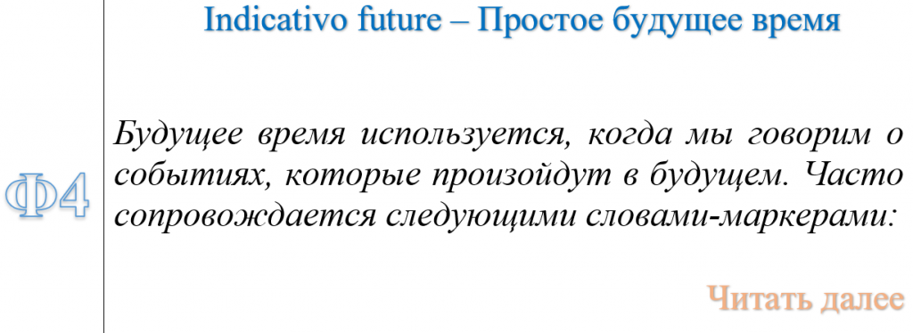 Indicativo future будущее время в испанском языке